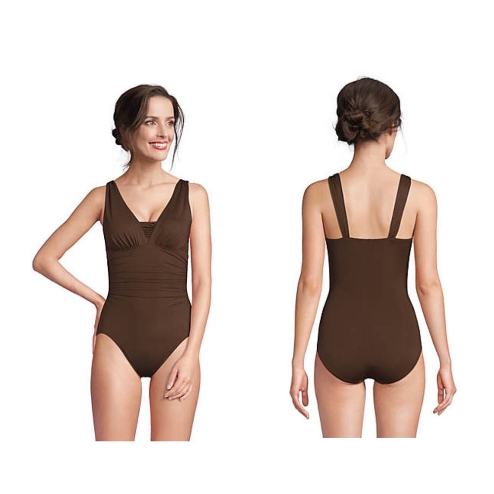 Lands end Grecian brown one piece swimsuit 8 - Picture 2 of 5